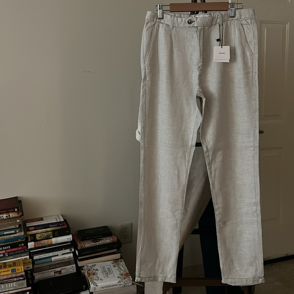 Zara Kids Tailoring Pants Oat Cream Color -Viscose / Linen Pants - Picture 1 of 13